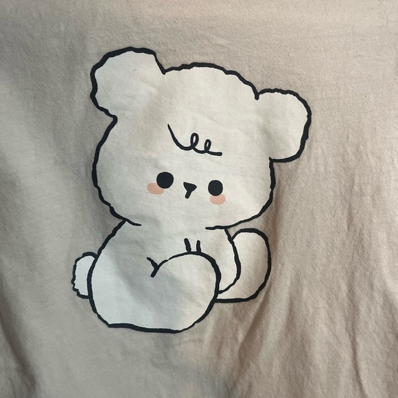 H&M Cream Long Sleeve Shirt with Bear Graphic - Picture 3 of 4